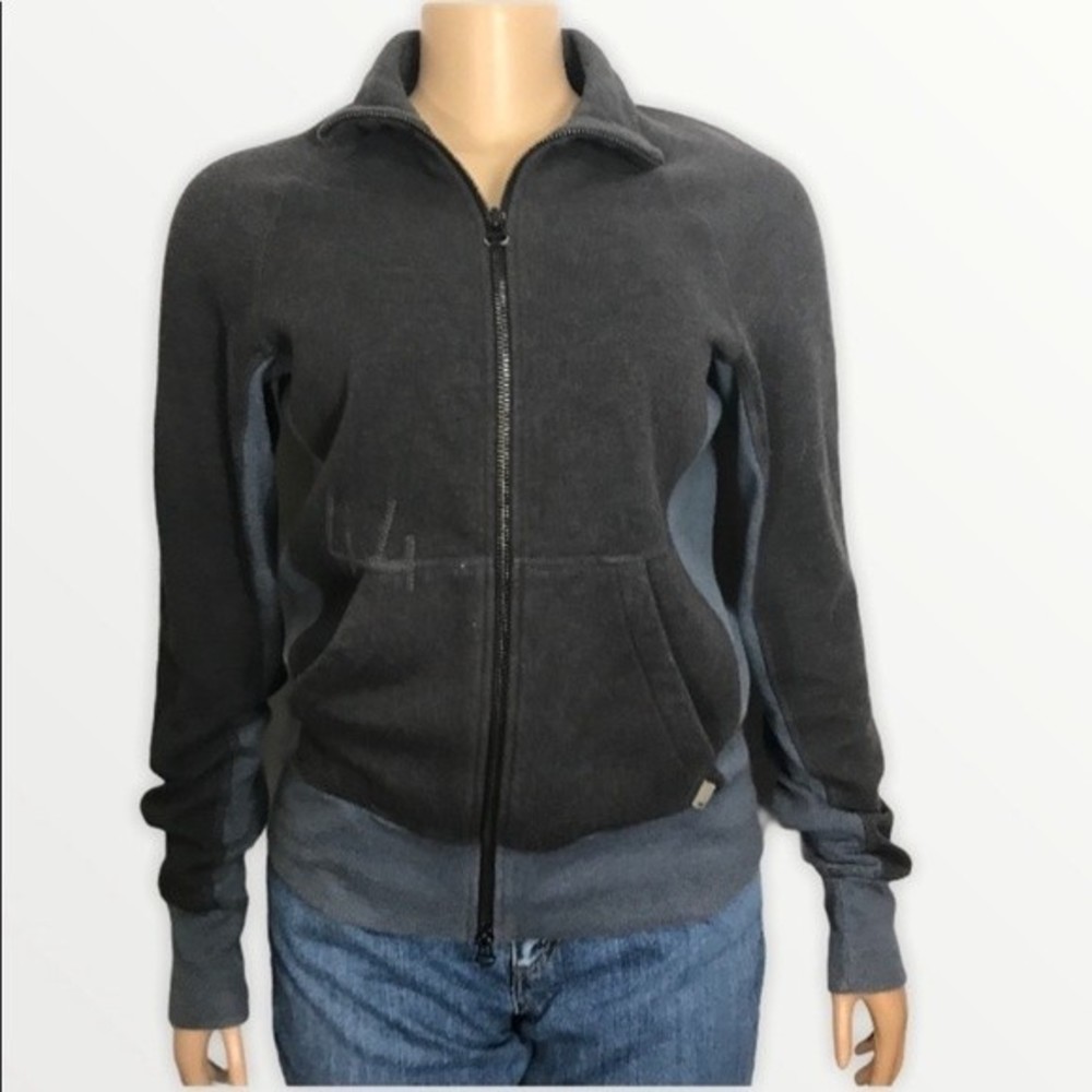 90s R44 ROGAN Full Zip Fleece Jacket Gray Outerwear Organic Cotton Size Small